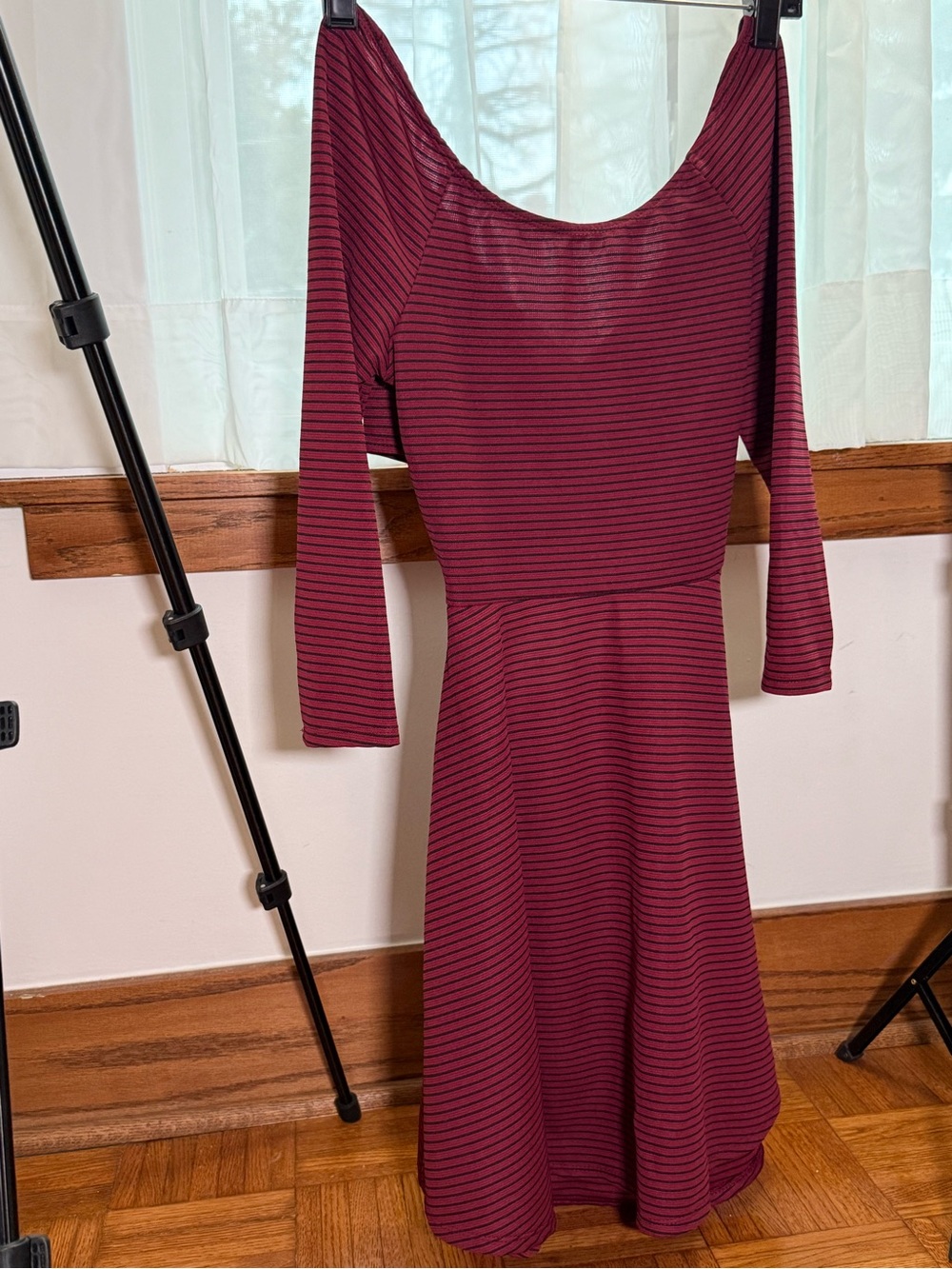 LA Hearts striped burgundy dress